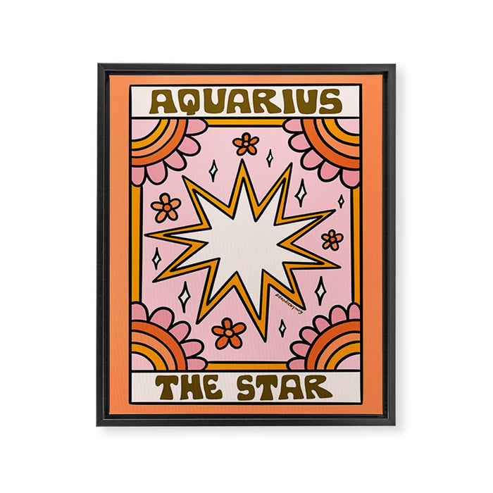 Aquarius Tarot Card Framed Canvas Print Gallery Image 1