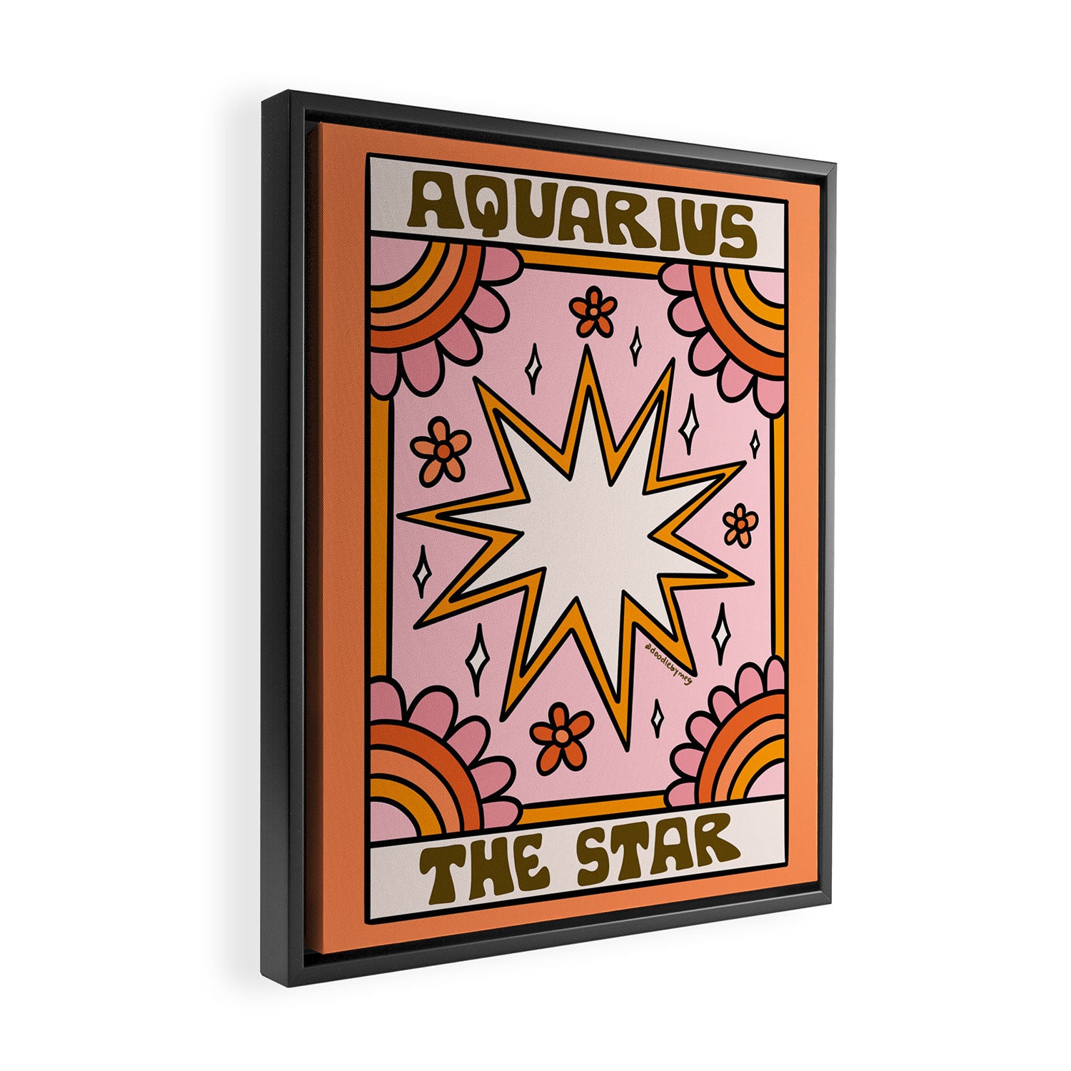 Aquarius Tarot Card Framed Canvas Print Gallery Image 2