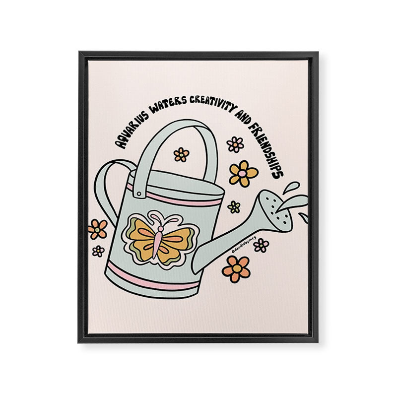 Aquarius Watering Can Framed Canvas Print Gallery Image 8