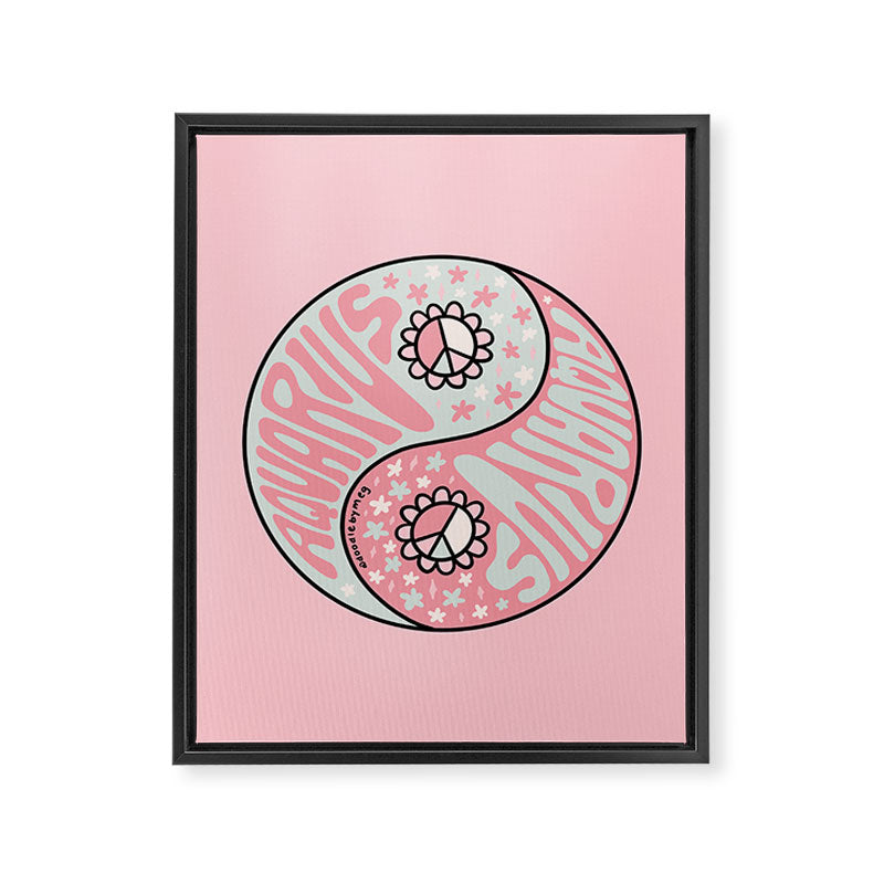 Aquarius Yin Yang Framed Canvas Print Gallery Image 8