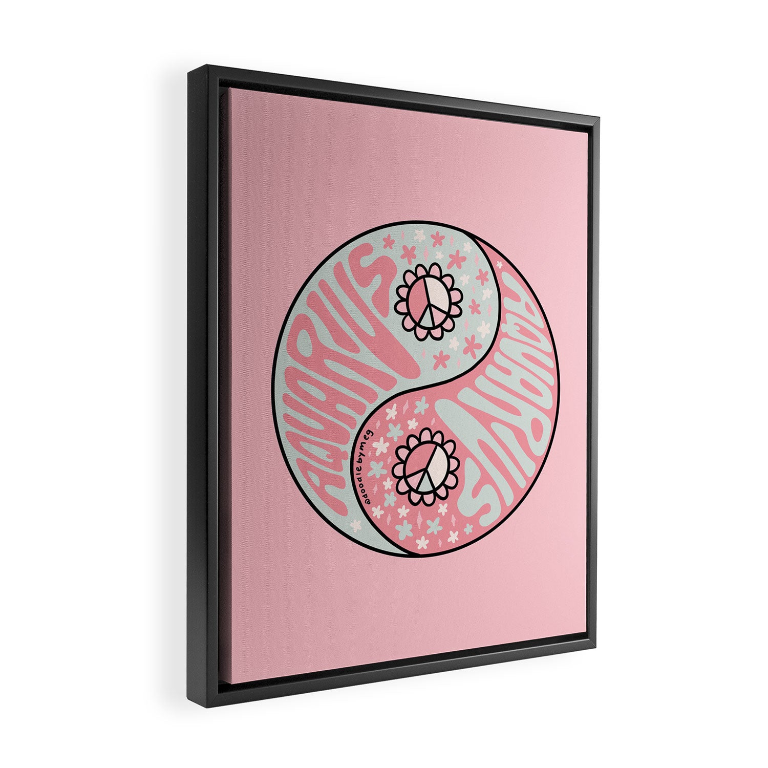 Aquarius Yin Yang Framed Canvas Print Gallery Image 2
