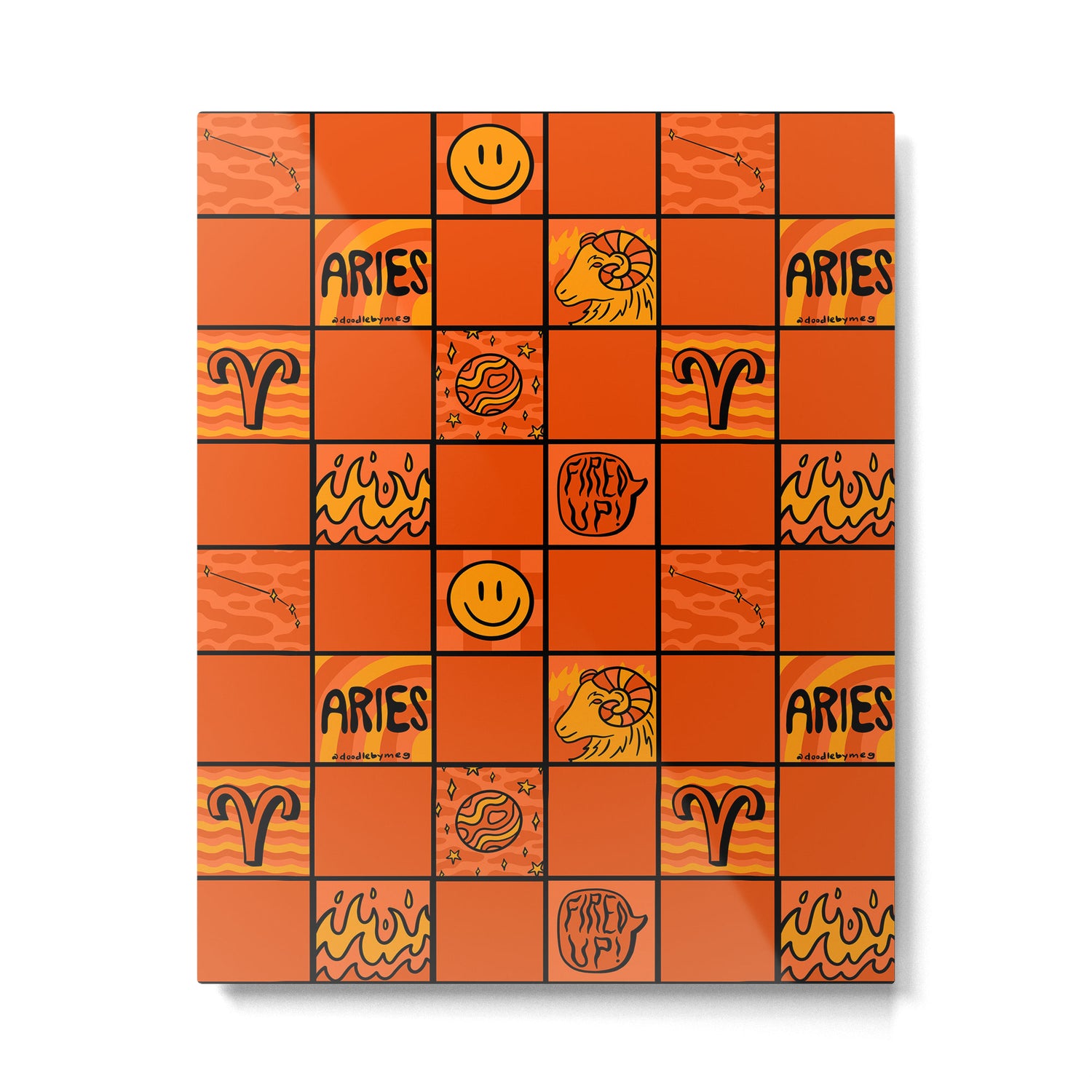 Aries Checkered Print Metal Print Gallery Image 6