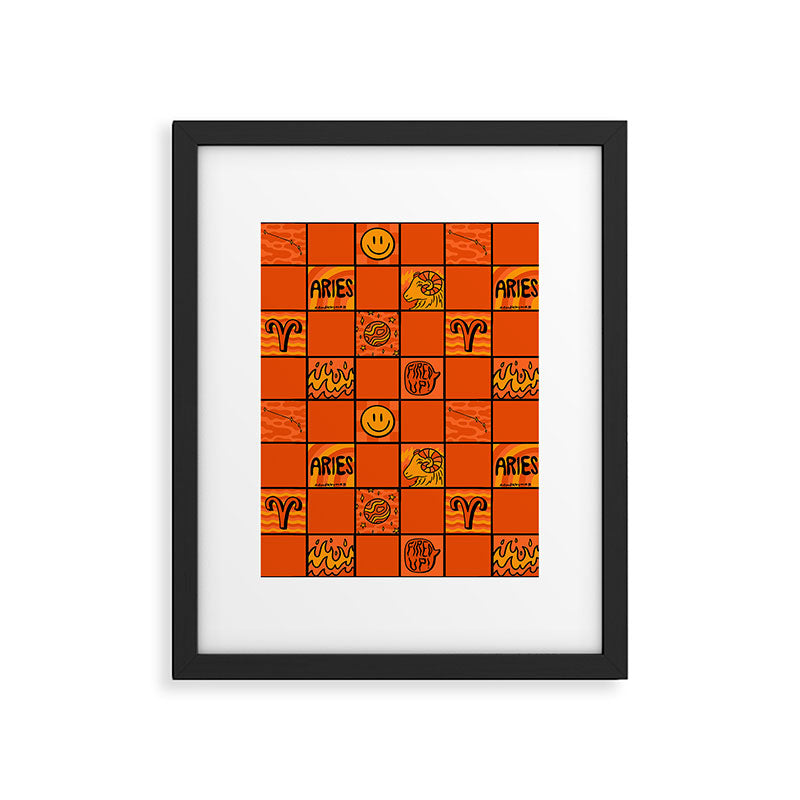 Aries Checkered Print Framed Art Print Gallery Image 6