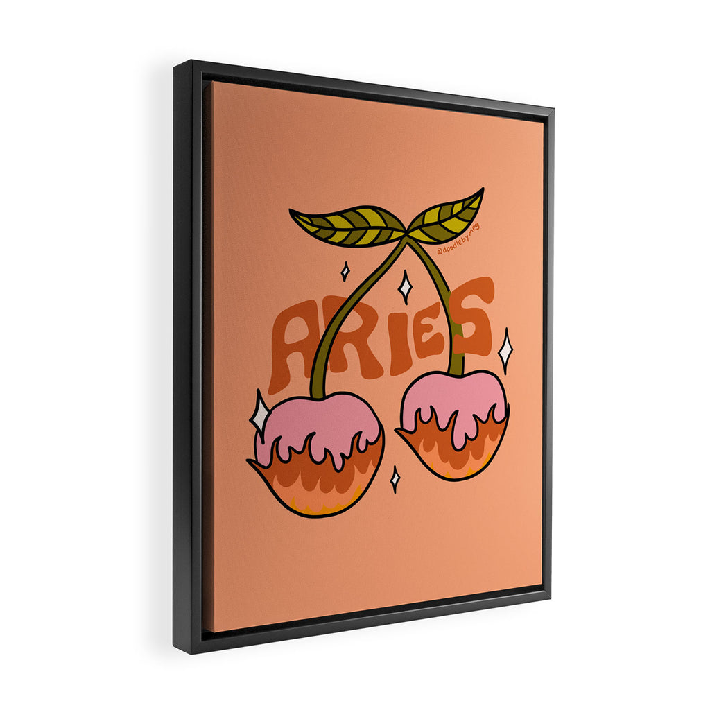 Aries Cherries Framed Canvas Print Gallery Image 2
