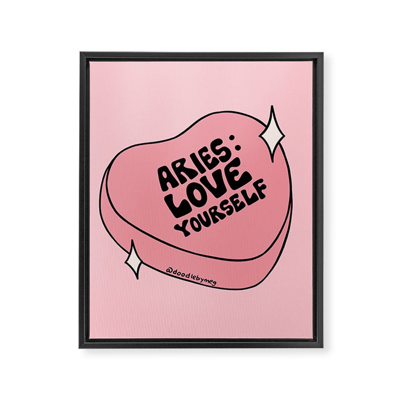 Aries Conversation Heart Framed Canvas Print Gallery Image 8