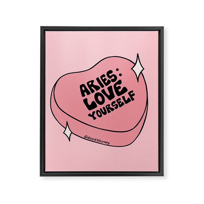 Aries Conversation Heart Framed Canvas Print Gallery Image 1