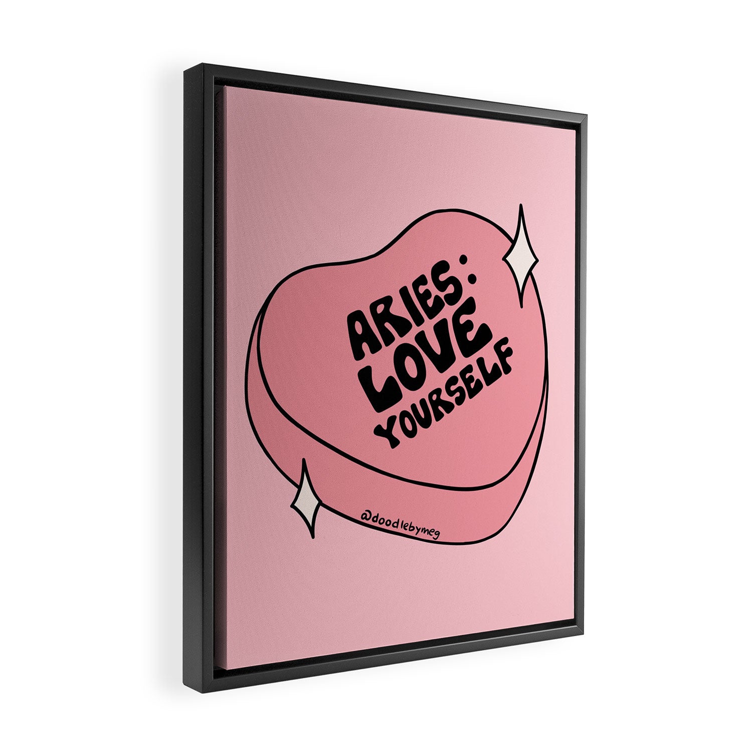 Aries Conversation Heart Framed Canvas Print Gallery Image 2