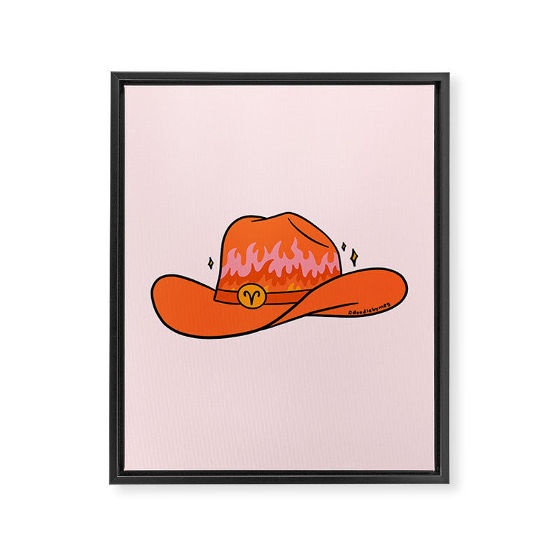 Aries Cowboy Hat Framed Canvas Print Gallery Image 8