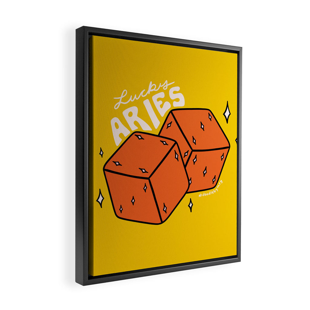 Aries Dice Framed Canvas Print Gallery Image 2