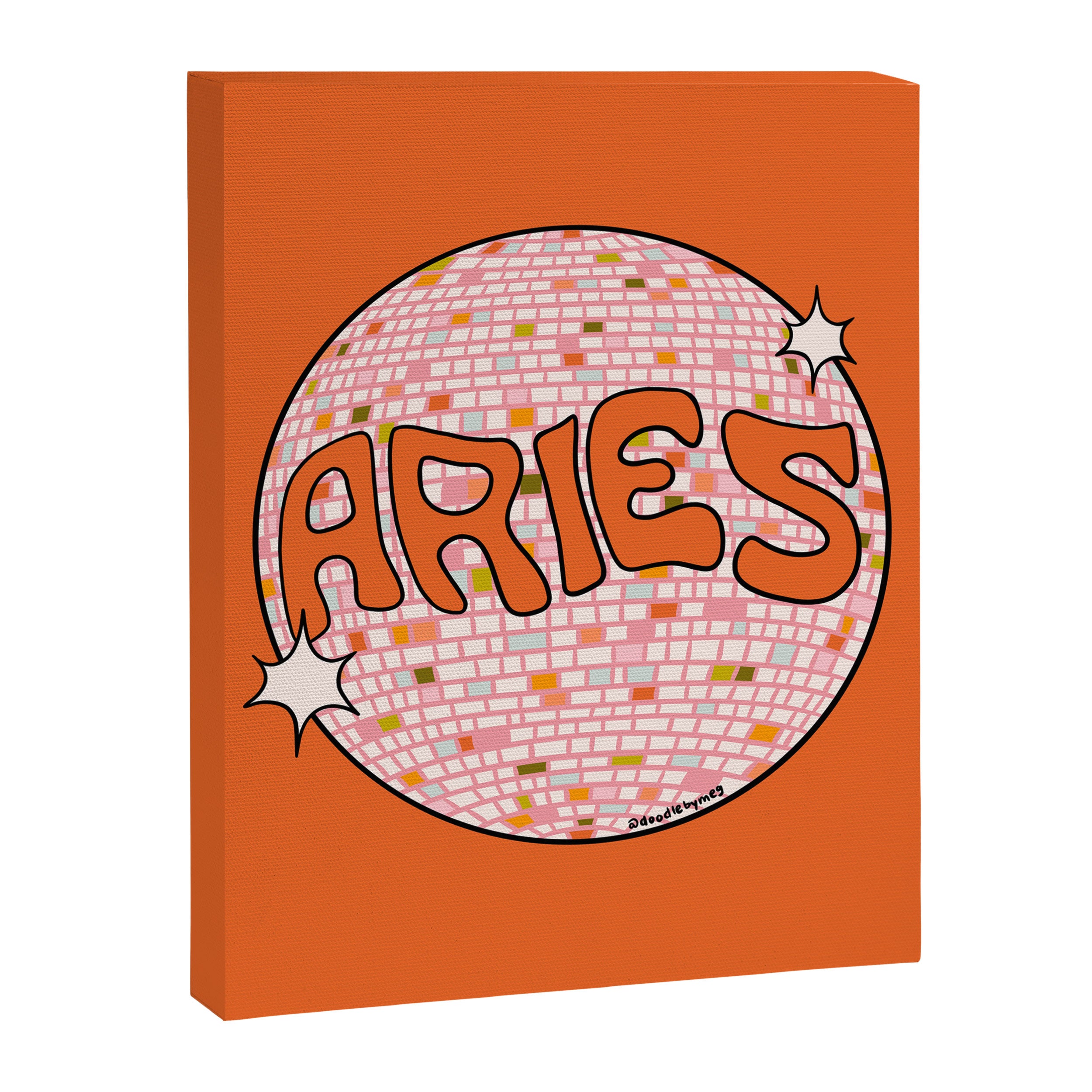Aries Disco Ball Canvas Print Gallery Image 8