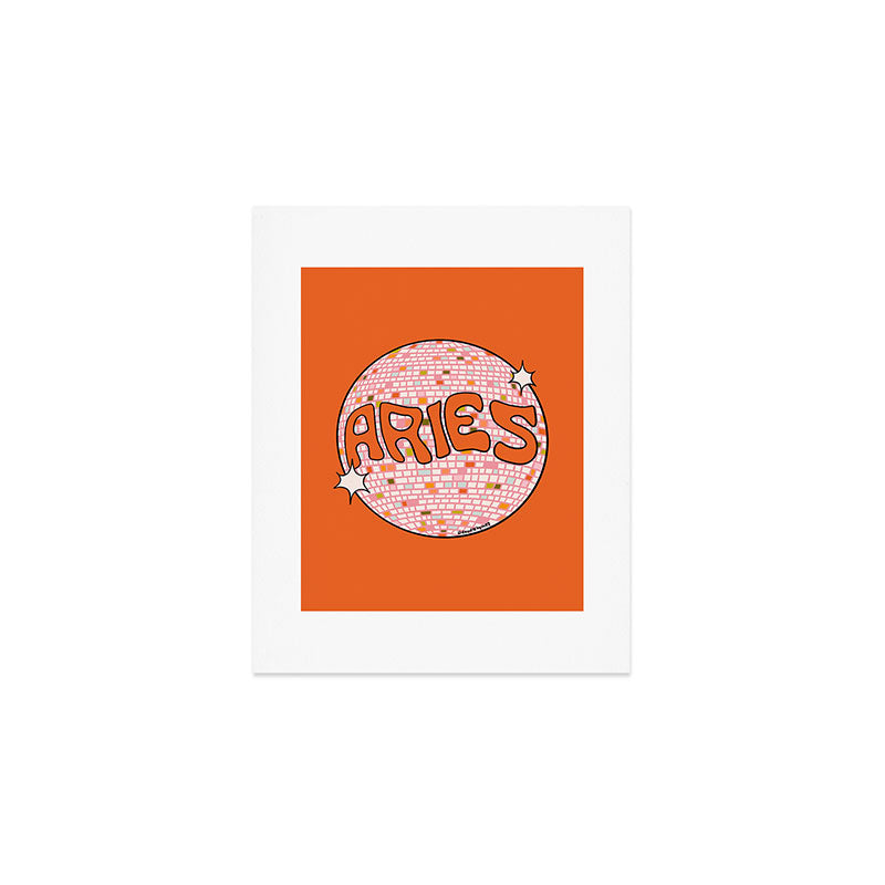 Aries Disco Ball Art Print Gallery Image 1