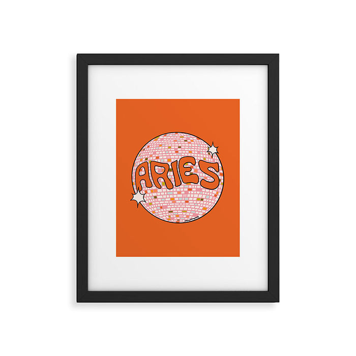 Aries Disco Ball Framed Art Print Gallery Image 1