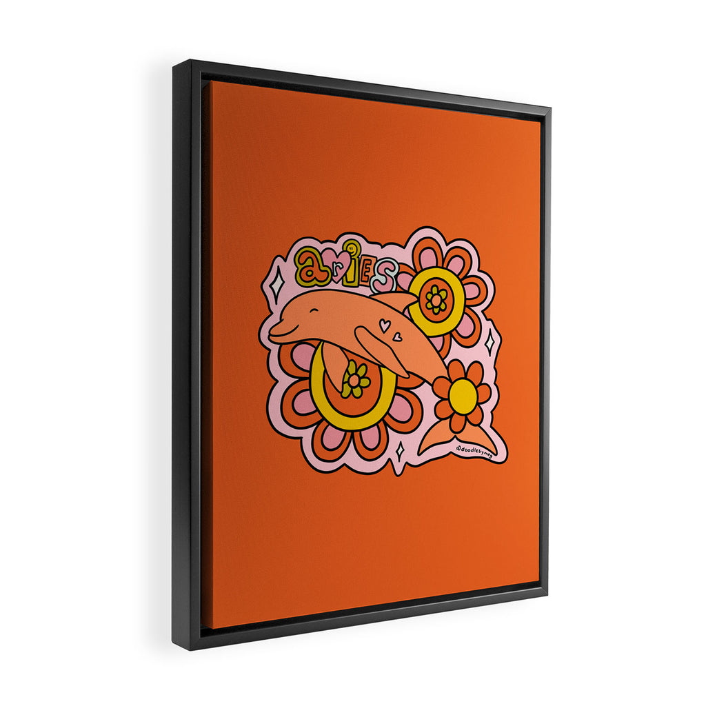 Aries Dolphins Framed Canvas Print Gallery Image 2