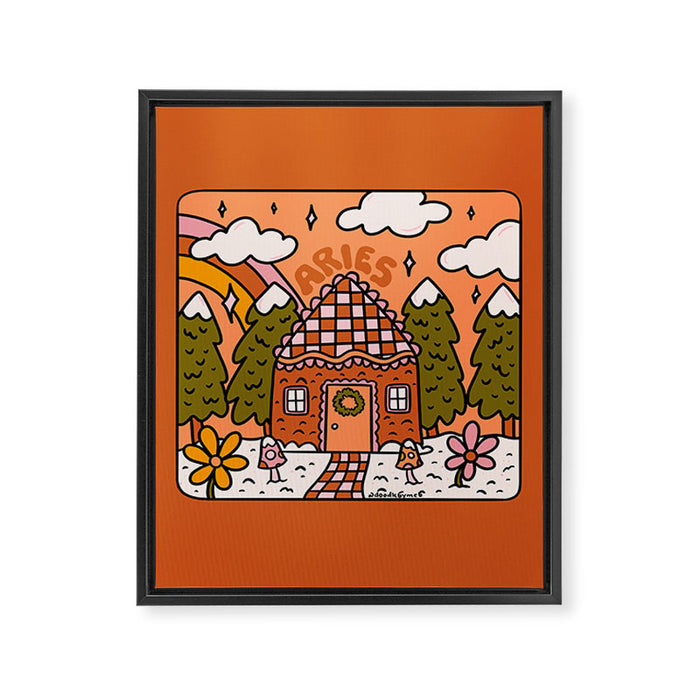 Aries Gingerbread House Framed Canvas Print Gallery Image 1