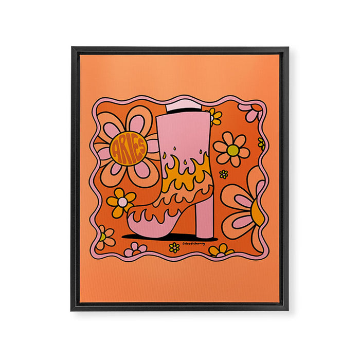 Aries Groovy Boot Framed Canvas Print Gallery Image 1