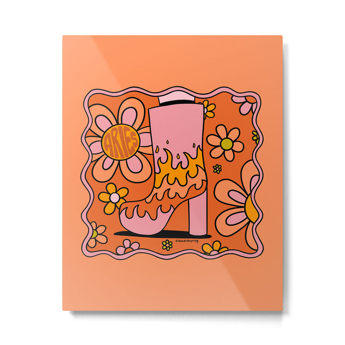Aries Groovy Boot Metal Print Gallery Image 1