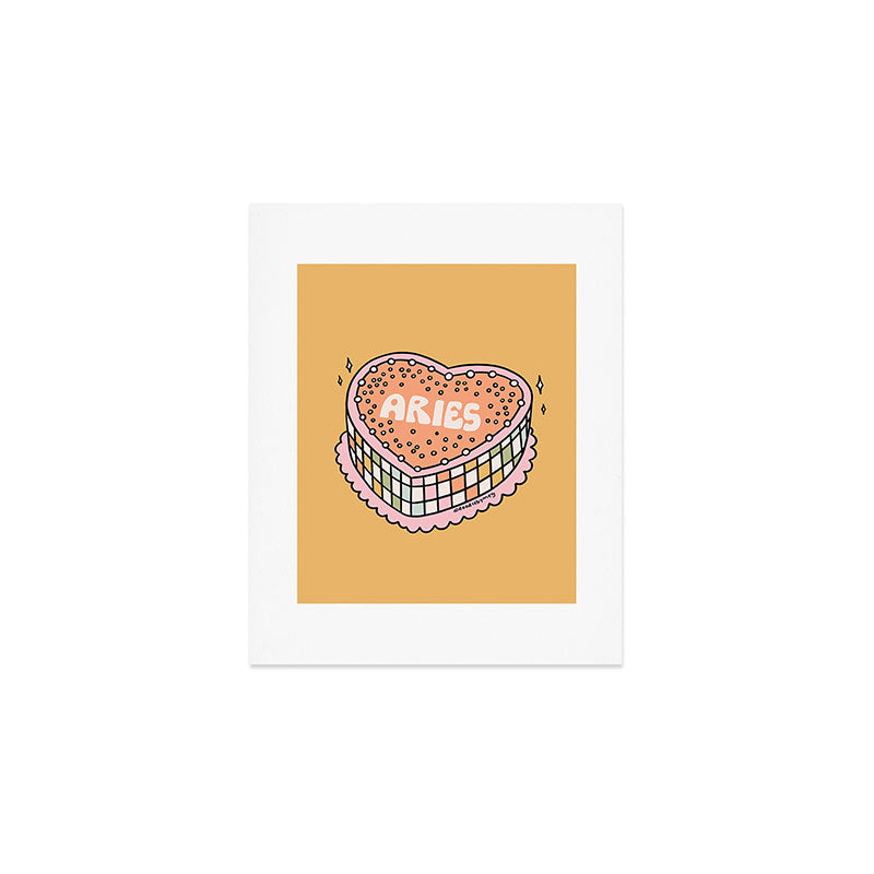 Aries Heart Cake Art Print Gallery Image 1