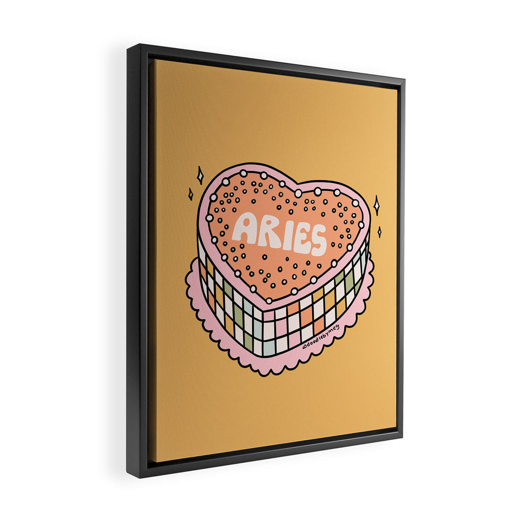 Aries Heart Cake Framed Canvas Print Gallery Image 2