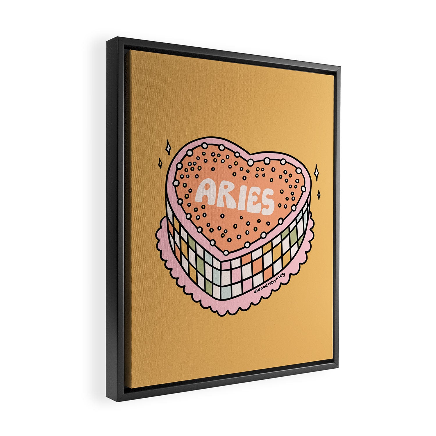 Aries Heart Cake Framed Canvas Print Gallery Image 2