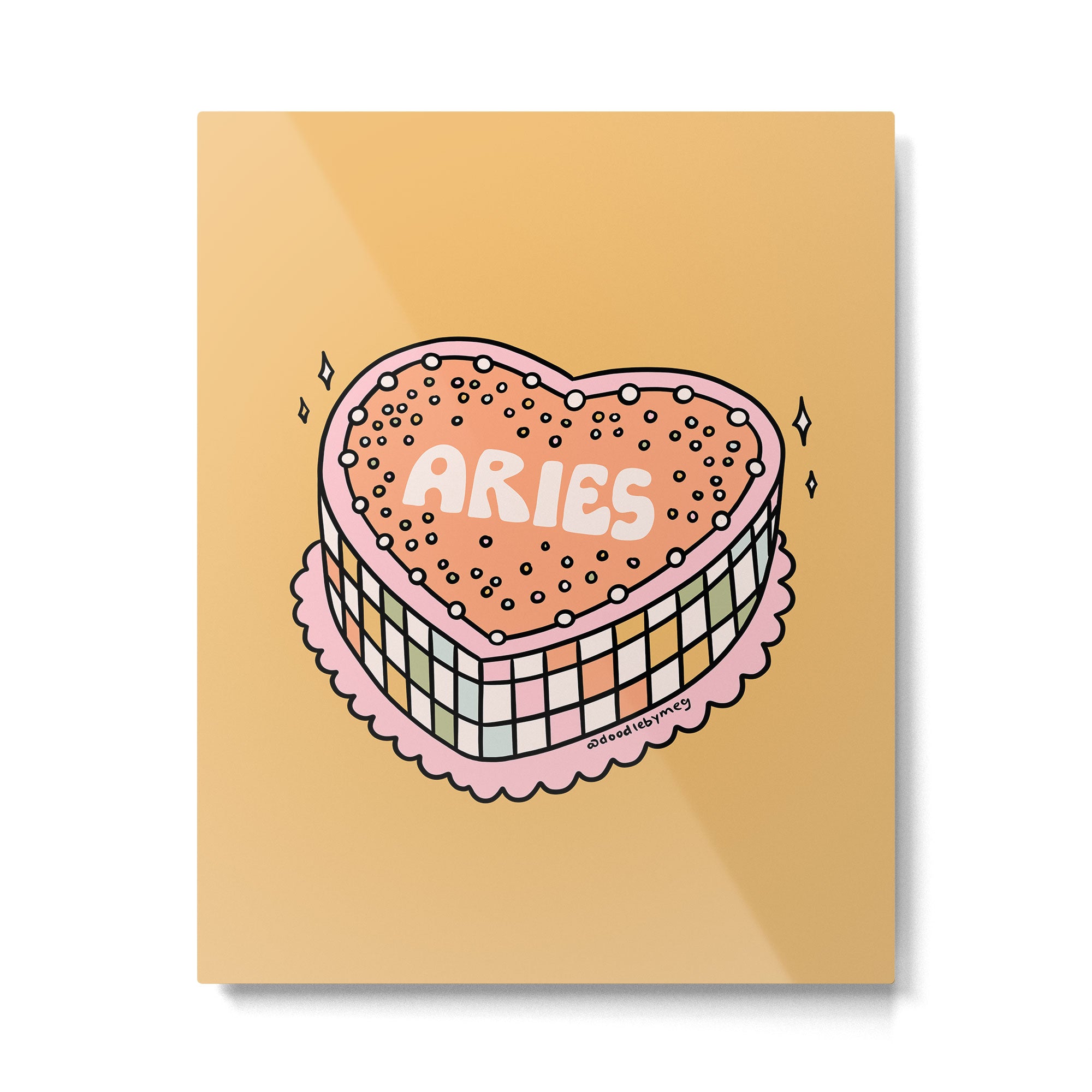 Aries Heart Cake Metal Print Gallery Image 6