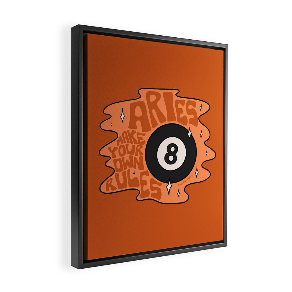 Aries Magic 8 Ball Framed Canvas Print Gallery Image 2