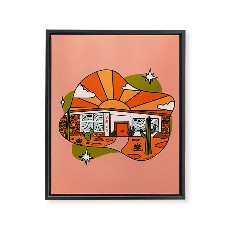 Aries Mid Century House Framed Canvas Print Gallery Image 8
