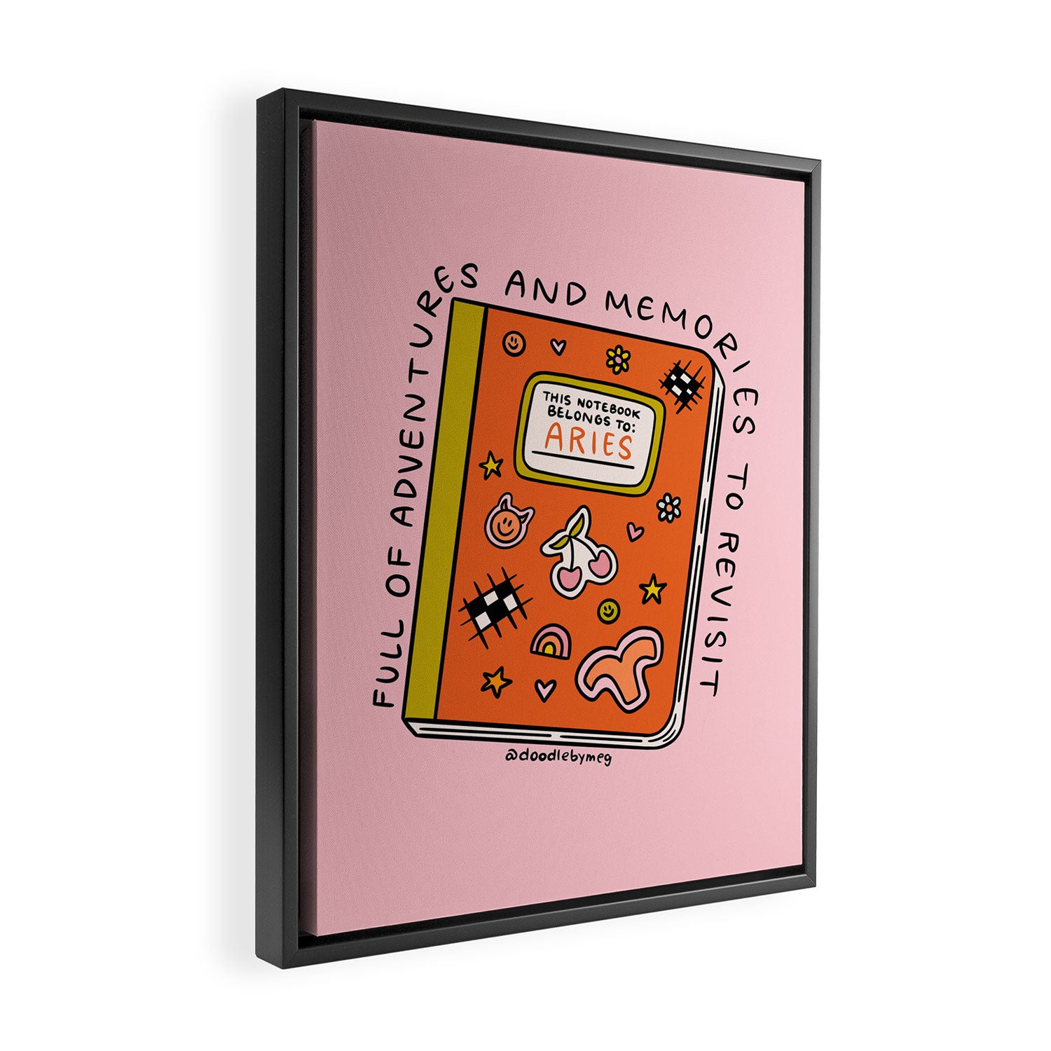 Aries Notebook Framed Canvas Print Gallery Image 2