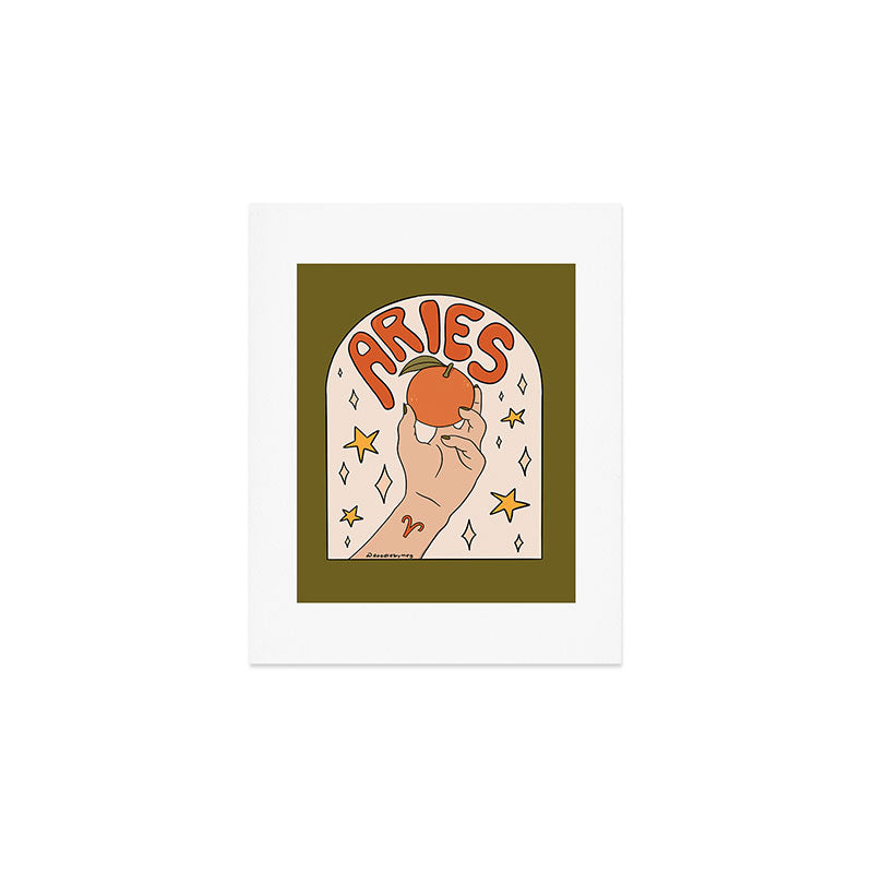 Aries Orange Art Print Gallery Image 1