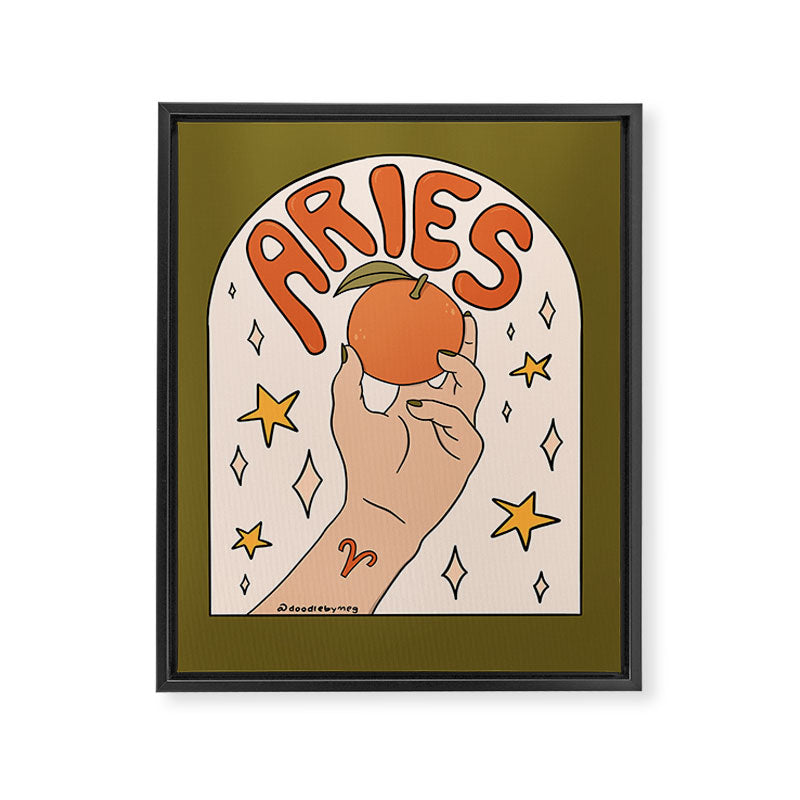 Aries Orange Framed Canvas Print Gallery Image 8