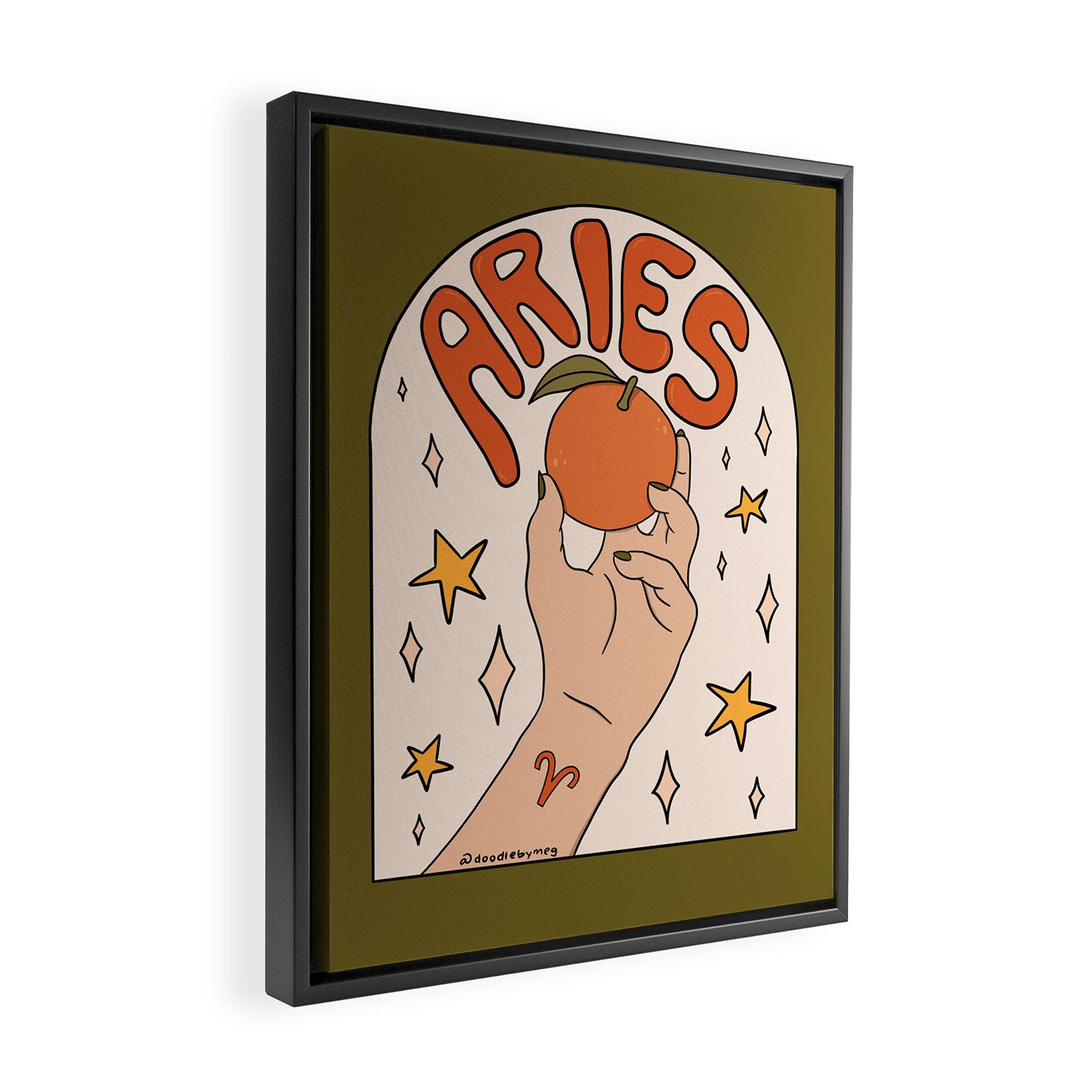 Aries Orange Framed Canvas Print Gallery Image 2