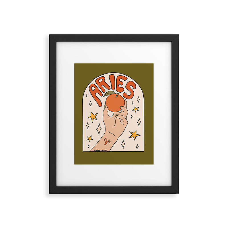 Aries Orange Framed Art Print Gallery Image 6