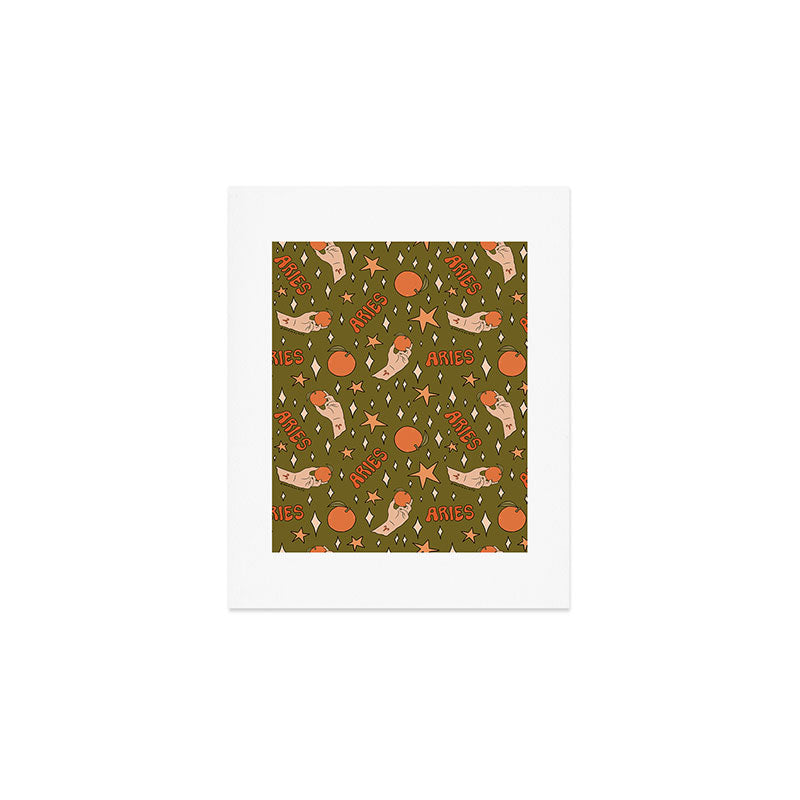 Aries Orange Print Art Print Gallery Image 1