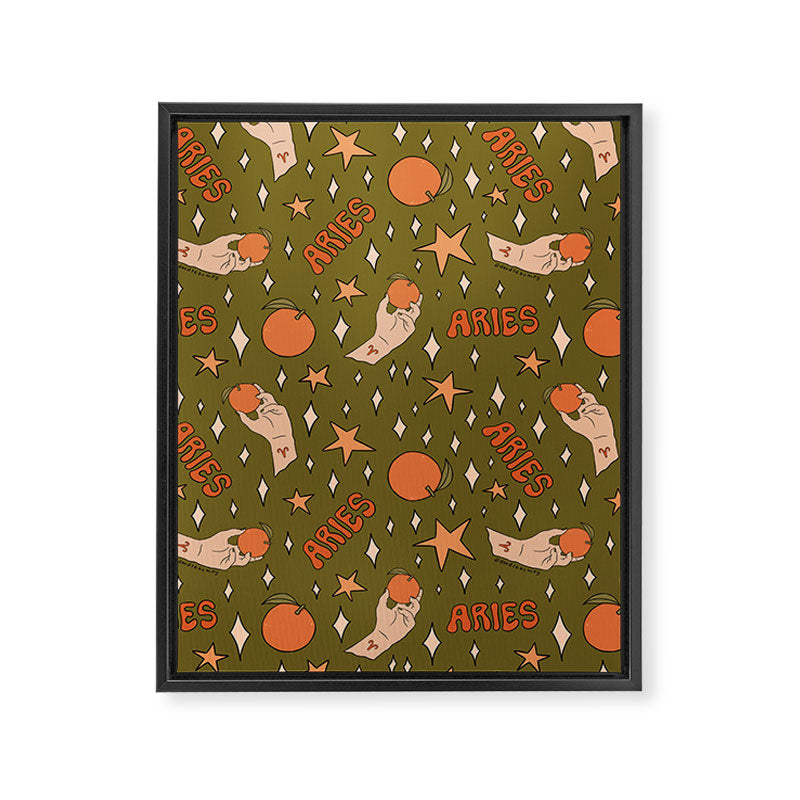Aries Orange Print Framed Canvas Print Gallery Image 8