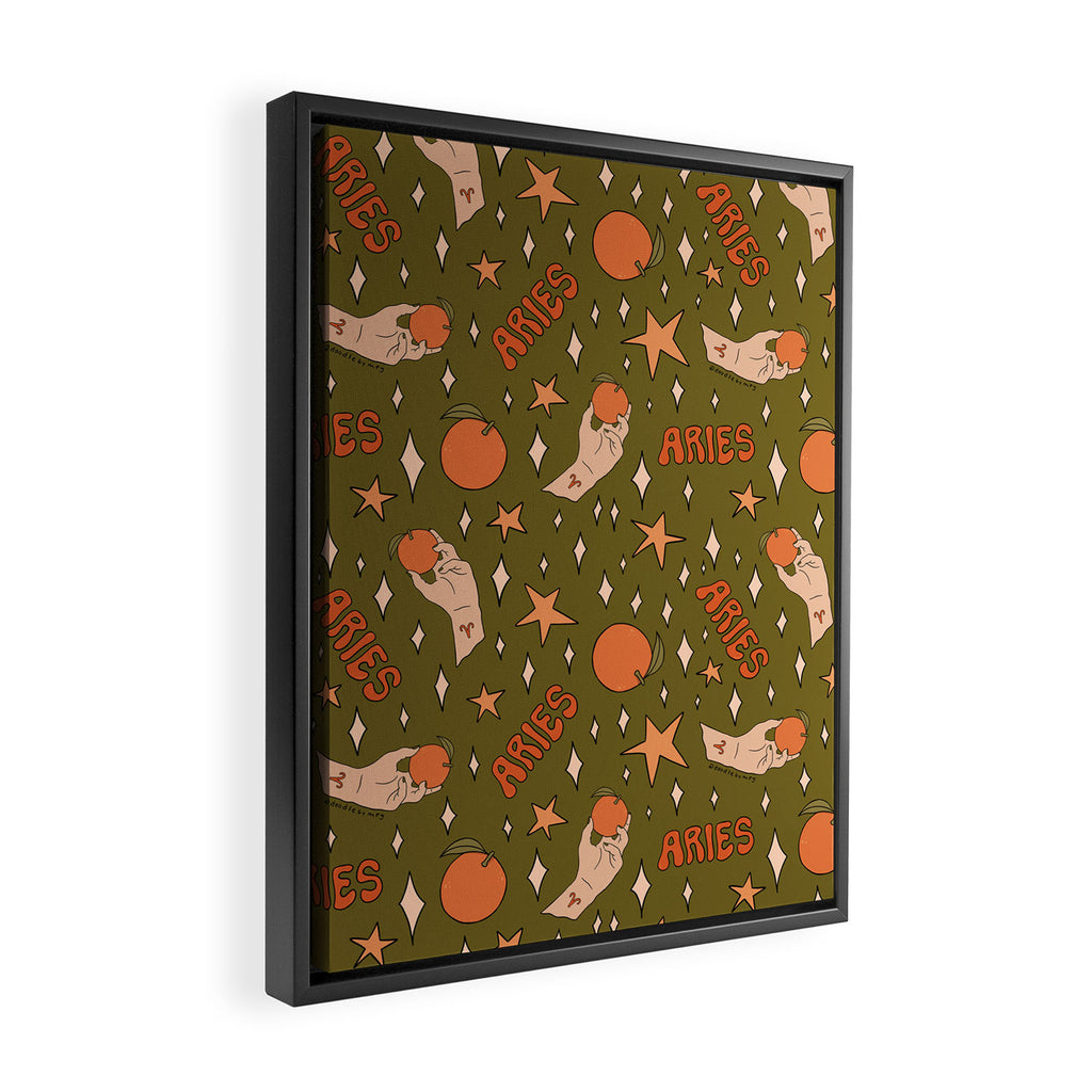 Aries Orange Print Framed Canvas Print Gallery Image 2