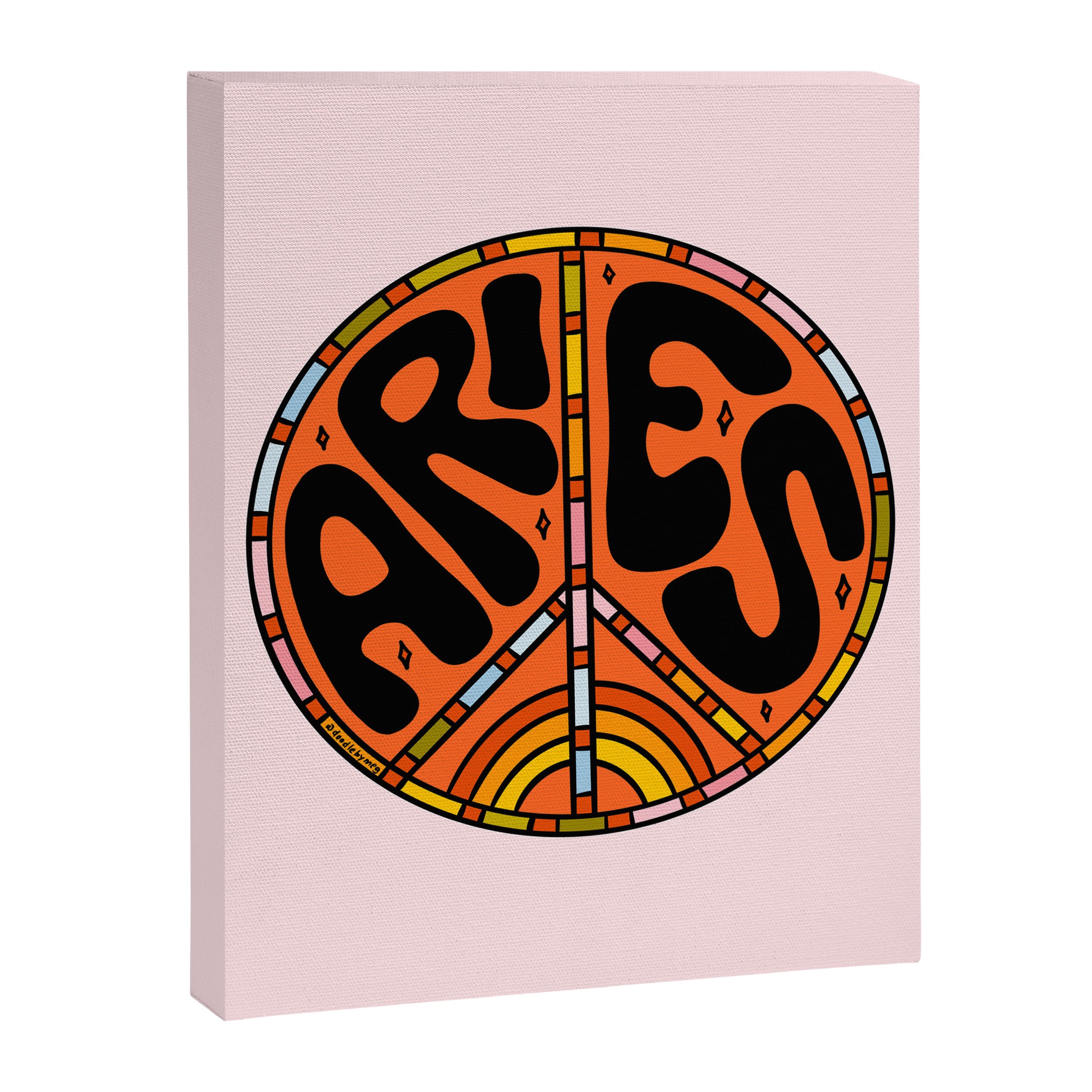 Aries Peace Sign Canvas Print Gallery Image 8