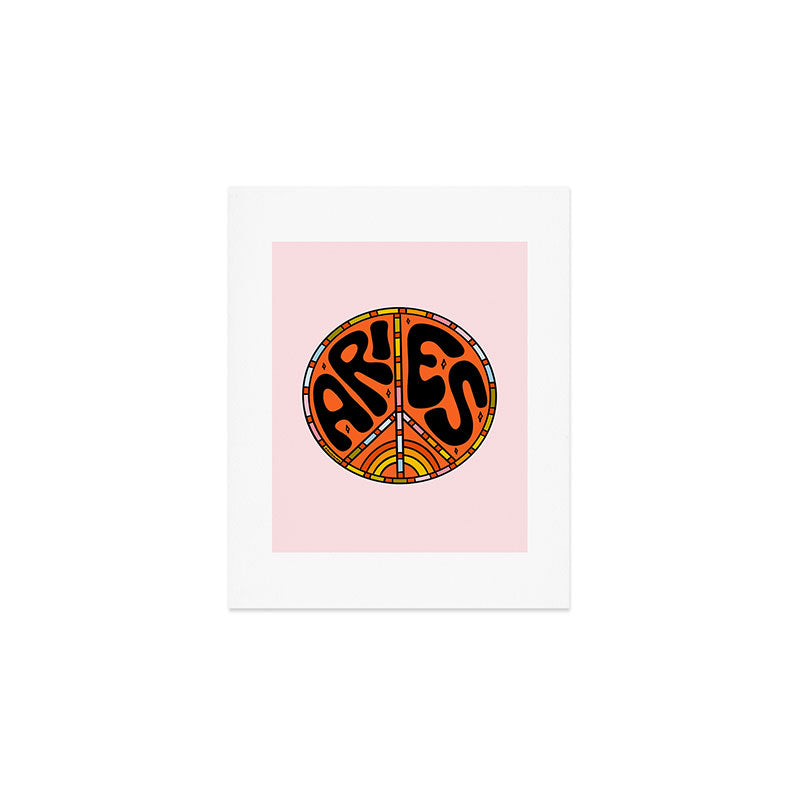 Aries Peace Sign Art Print Gallery Image 1