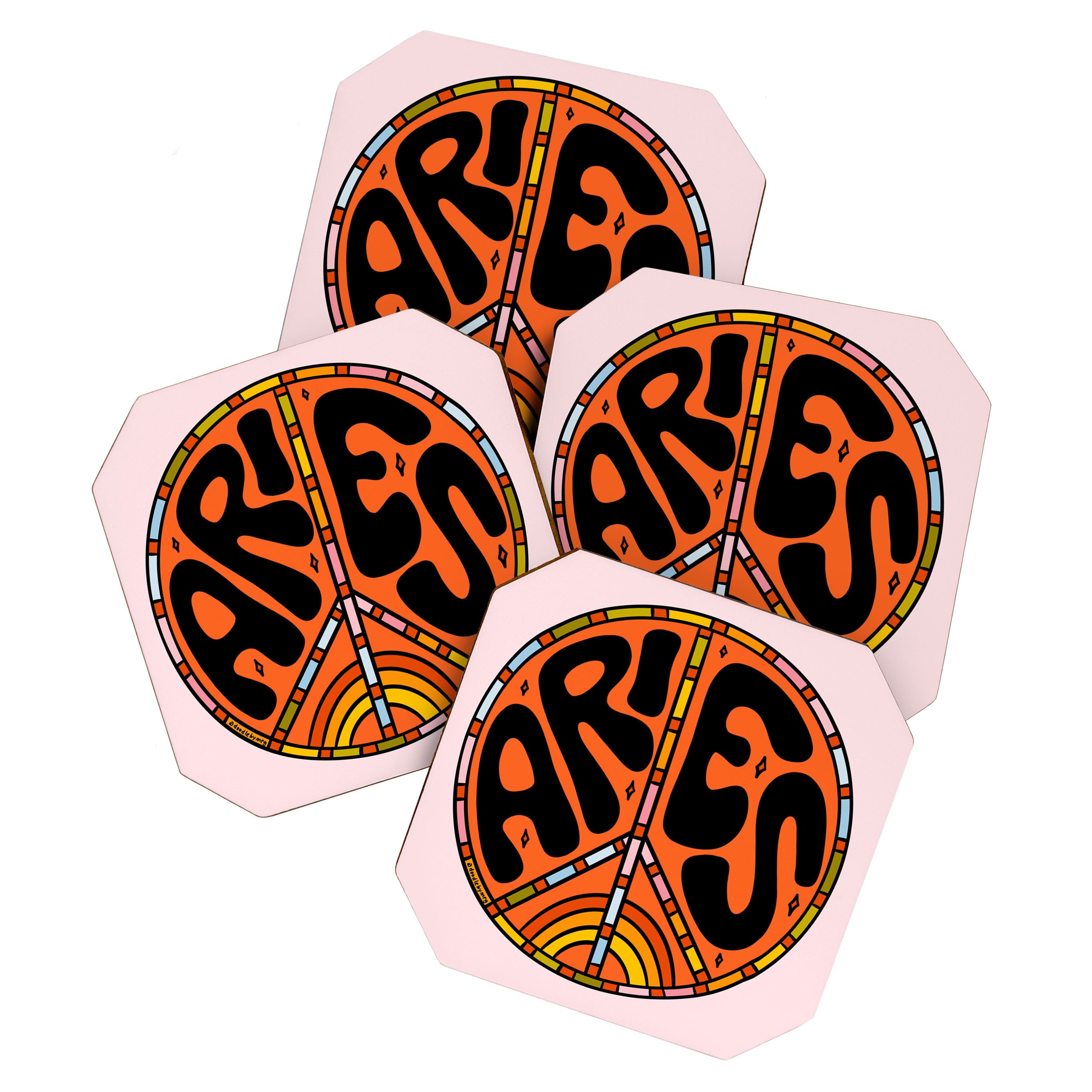 Aries Peace Sign Coaster Gallery Image 1