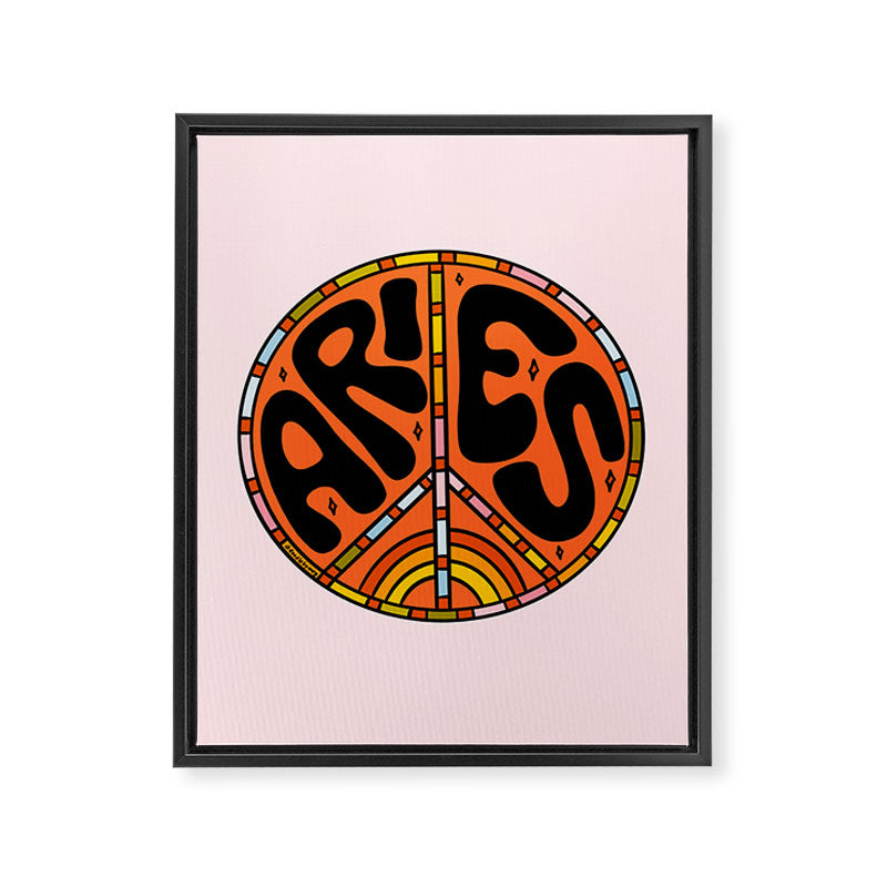 Aries Peace Sign Framed Canvas Print Gallery Image 8