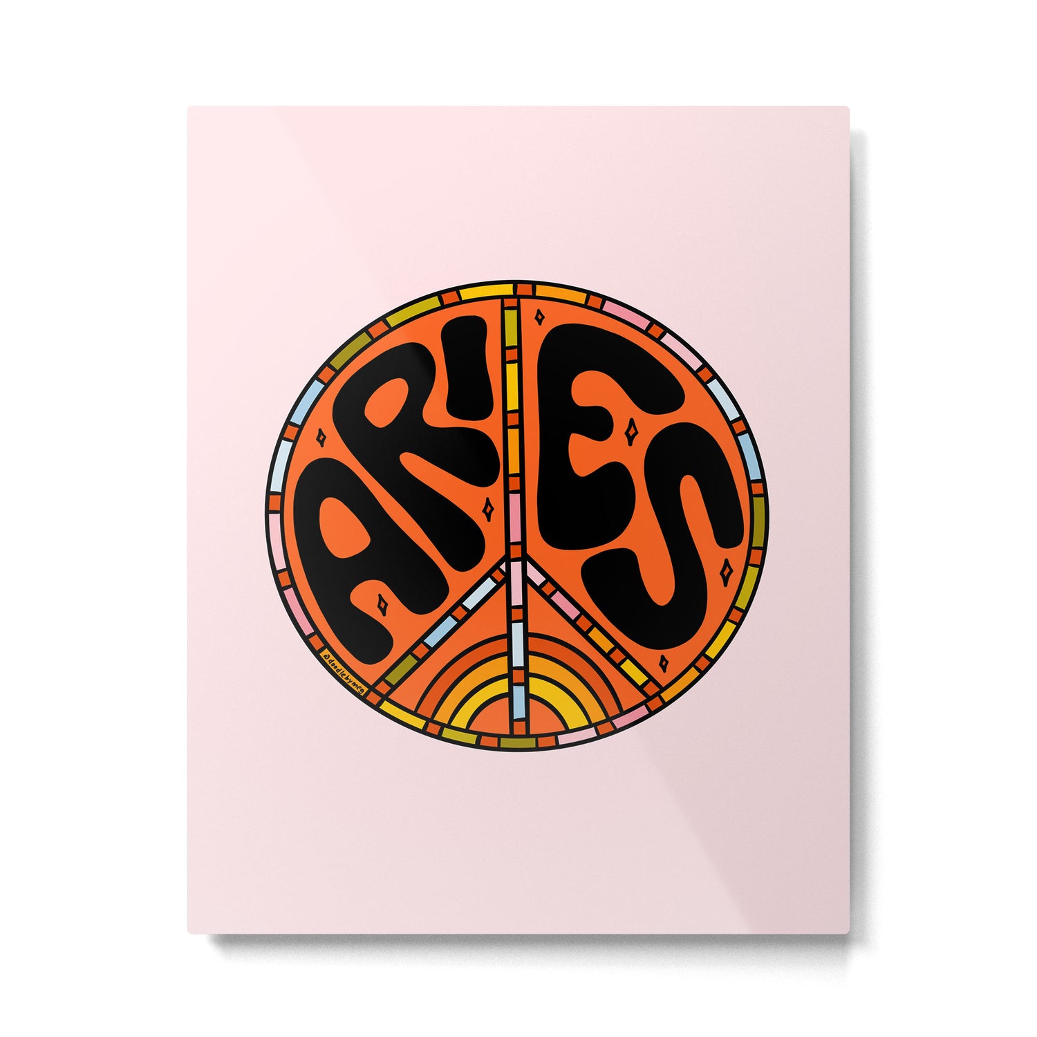 Aries Peace Sign Metal Print Gallery Image 6