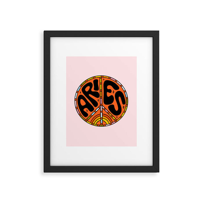 Aries Peace Sign Framed Art Print Gallery Image 1