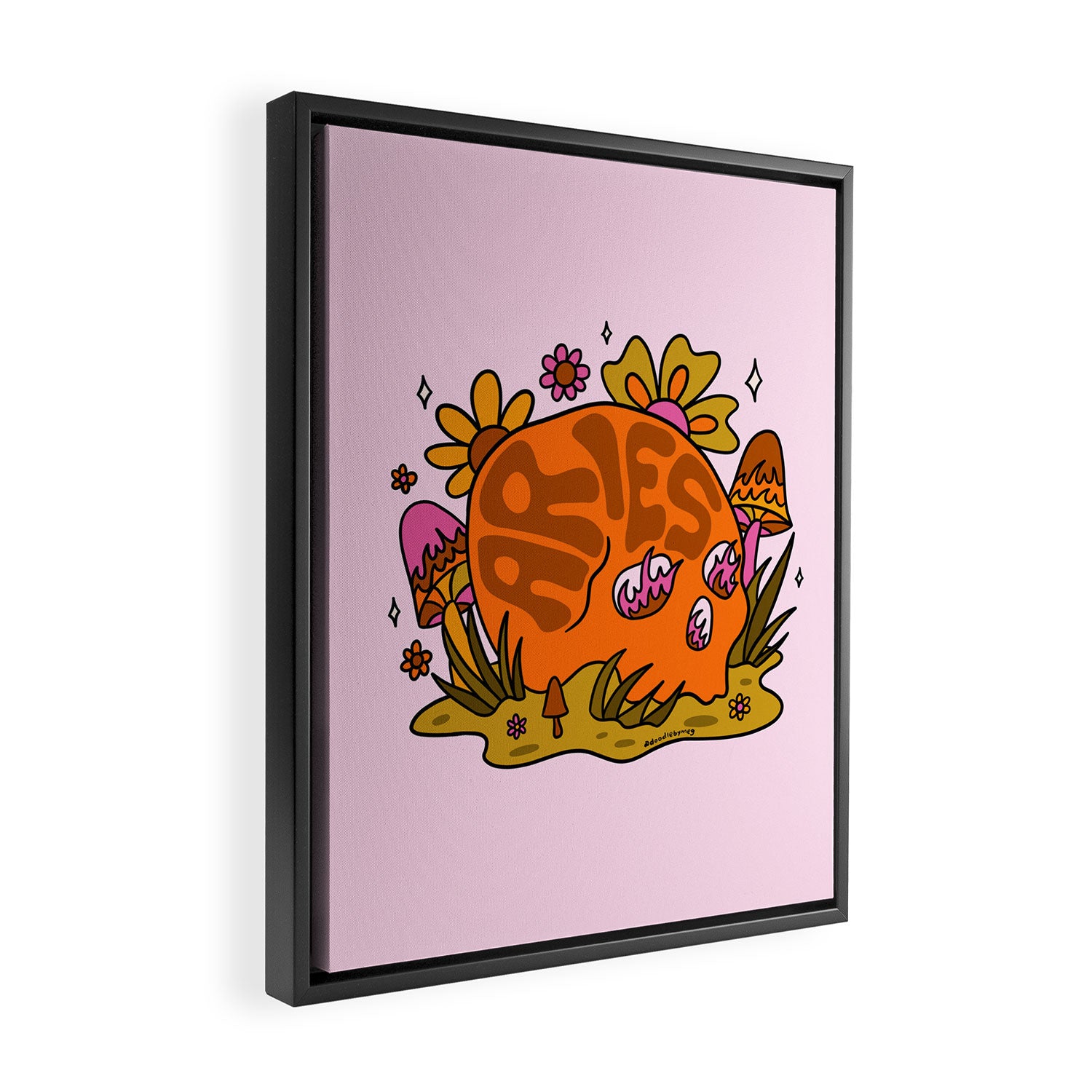 Aries Skull Framed Canvas Print Gallery Image 2
