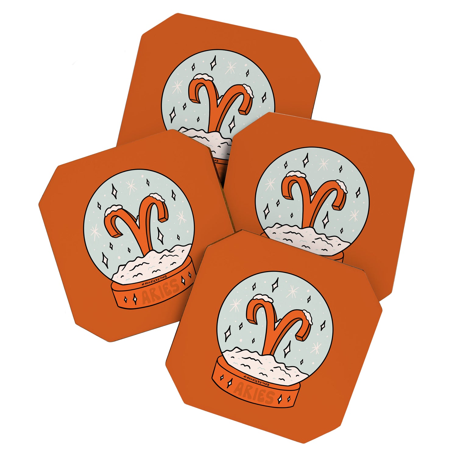 Aries Snow Globe Coaster Gallery Image 1
