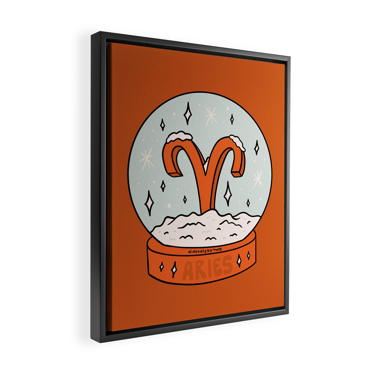 Aries Snow Globe Framed Canvas Print Gallery Image 2