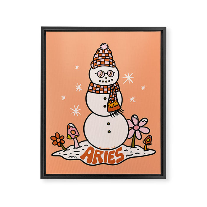 Aries Snowman Framed Canvas Print Gallery Image 1
