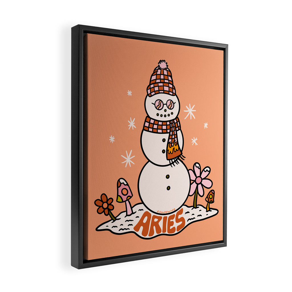 Aries Snowman Framed Canvas Print Gallery Image 2