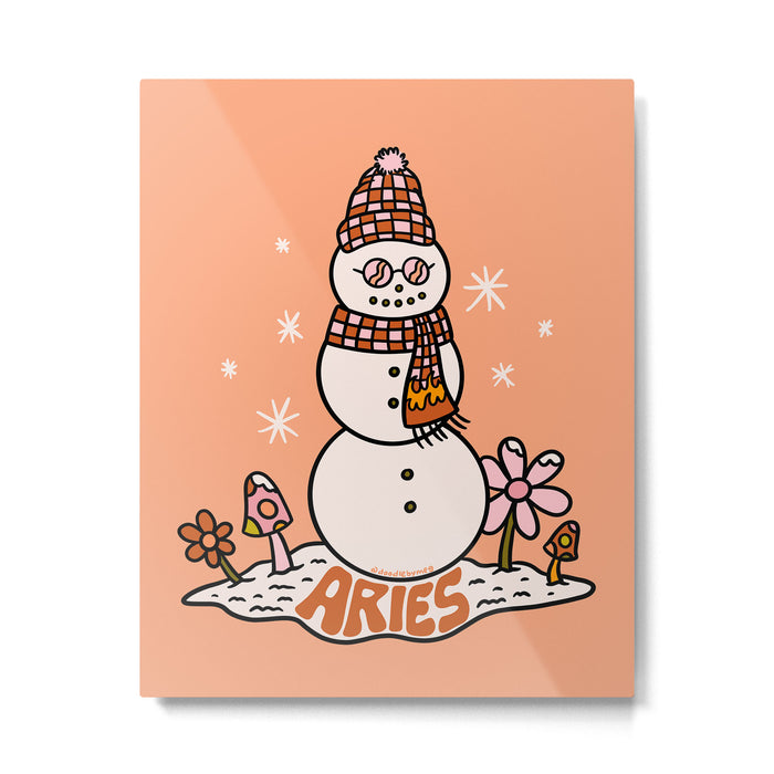 Aries Snowman Metal Print Gallery Image 1