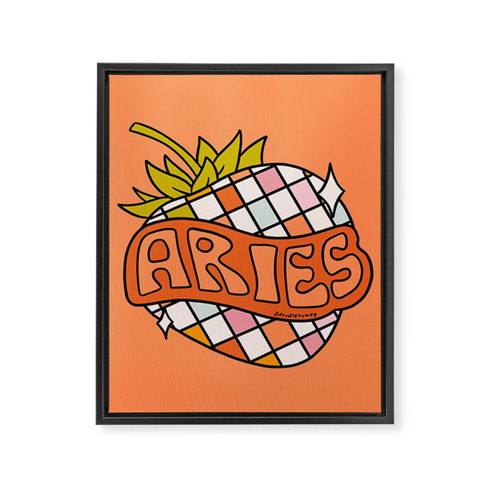 Aries Strawberry Framed Canvas Print Gallery Image 1