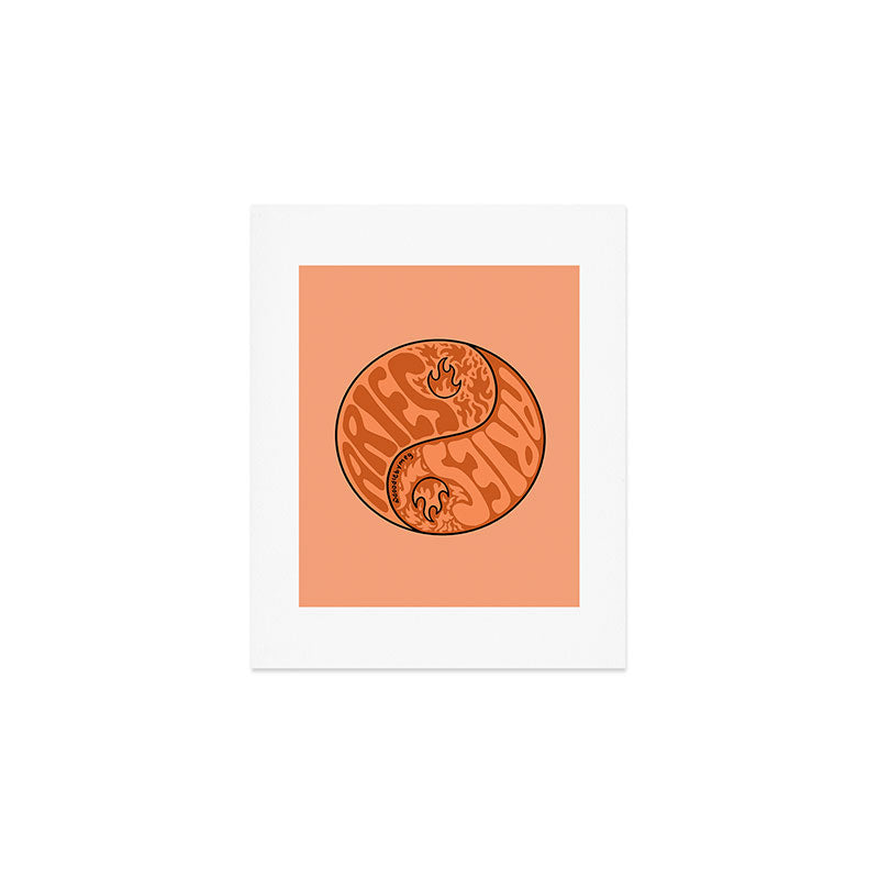 Aries Yin Yang Art Print Gallery Image 1