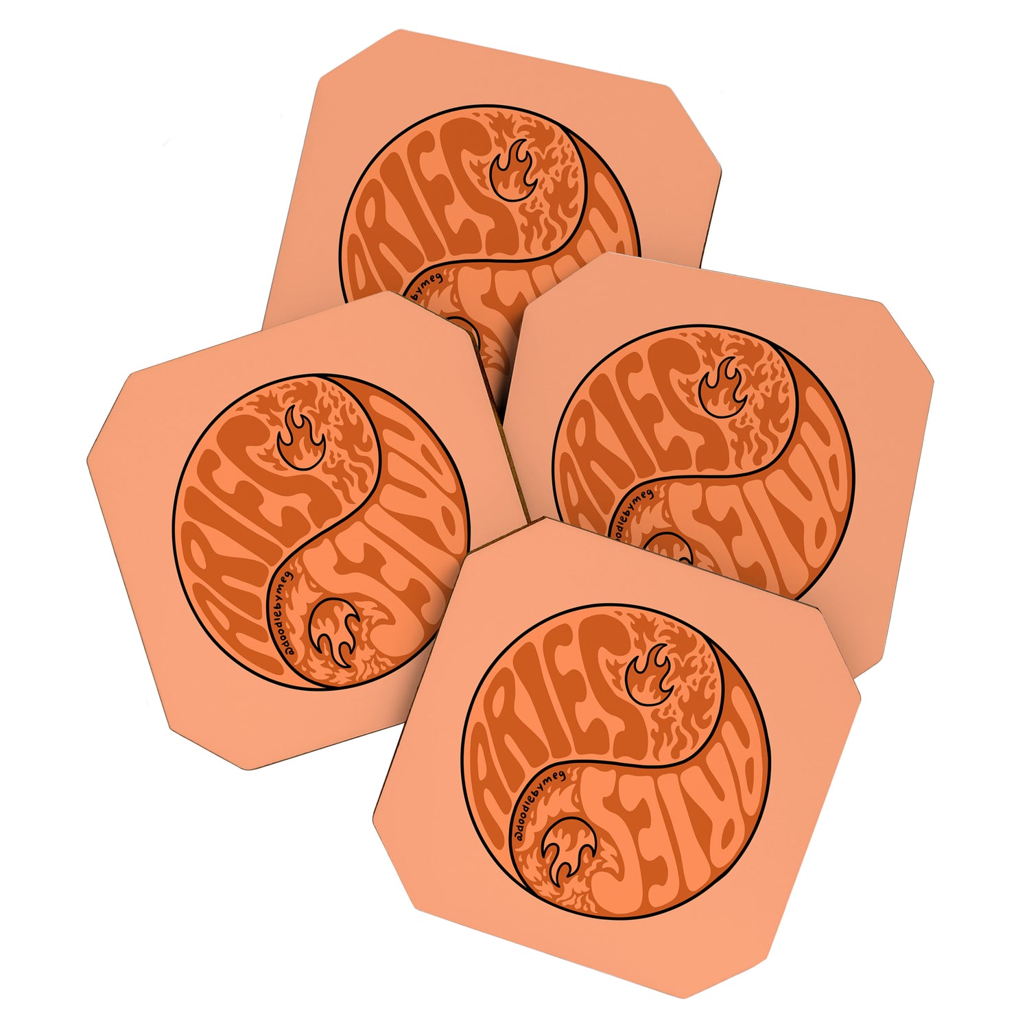 Aries Yin Yang Coaster Gallery Image 1