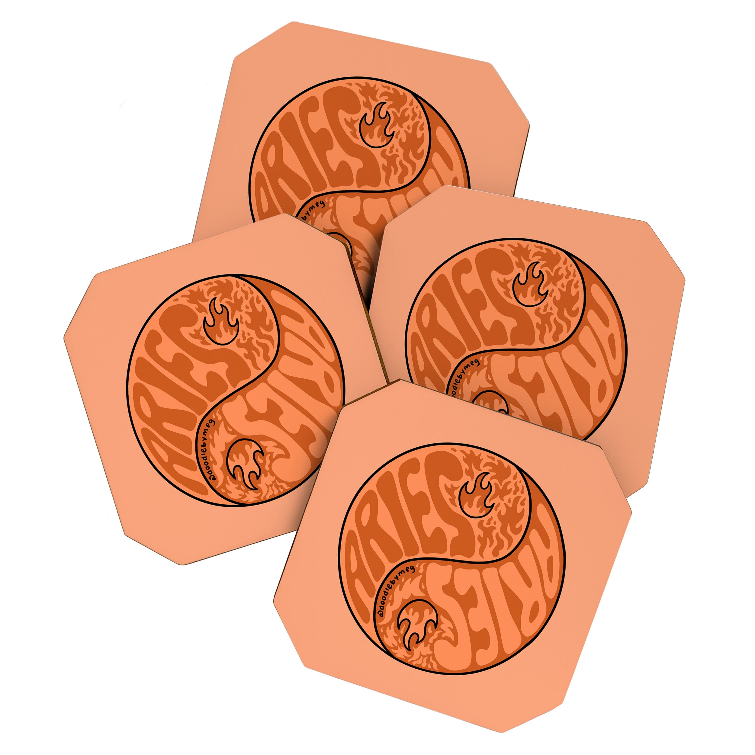 Aries Yin Yang Coaster Gallery Image 1